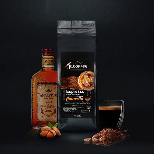 Мелена кава Jacoffee Espresso Амарето 225 г - Фото 1 Мелена кава Jacoffee Espresso Амарето 225 г - изображение 1