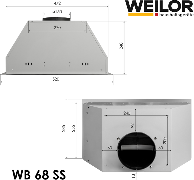 Вытяжка WEILOR WB 68 SS - изображение 12