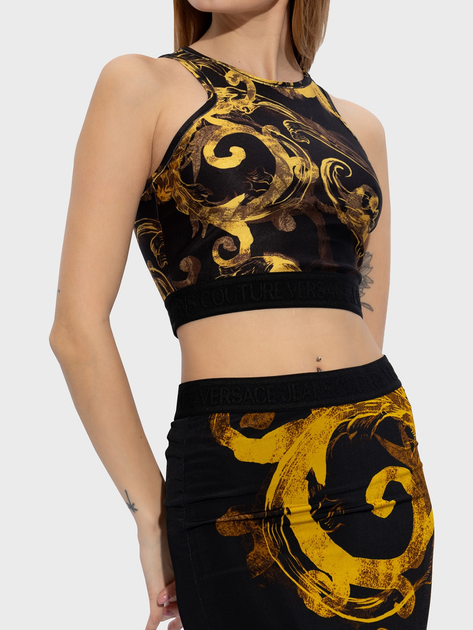 Top damski Versace Jeans Couture vjc76ham227js292g89 38 Czarny/Żółty (8052019649543) - obraz 1