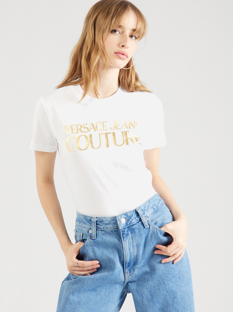 Футболка бавовняна жіноча Versace Jeans Couture vjc76haht04cj00tg03 XS Біла (8052019581294) - зображення 1