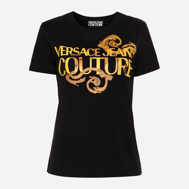 Koszulka damska bawełniana Versace Jeans Couture vjc76hahg00cj00gg89 M Czarna (8052019591057) - obraz 4