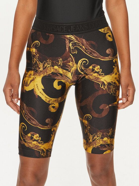 Spodenki sportowe damskie Versace Jeans Couture vjc76hac106js292g89 40 Czarny/Żółty (8052019638356) - obraz 1