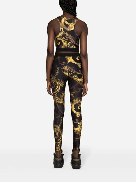 Legginsy damskie Versace Jeans Couture vjc76hac101js292g89 42 Czarny/Żółty (8052019636857) - obraz 4