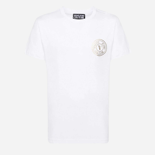 Футболка бавовняна довга чоловіча Versace Jeans Couture vjc76gaht02cj00tg03 L Біла (8052019599671) - зображення 5