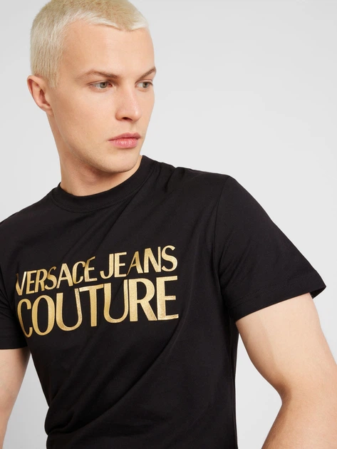 Koszulka męska bawełniana długa Versace Jeans Couture vjc76gaht00cj00tg89 M Czarna (8052019580174) - obraz 4