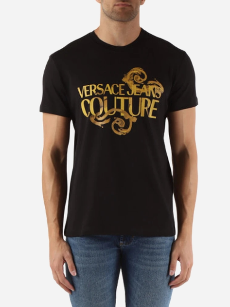 Koszulka męska bawełniana długa Versace Jeans Couture vjc76gahg00cj00gg89 3XL Czarna (8052019589719) - obraz 1