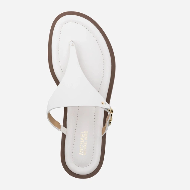 Klapki japonki damskie skórzane Michael Kors mko40s4dnfs1l-085 38.5 (8.5US) Białe (197677378386) - obraz 4