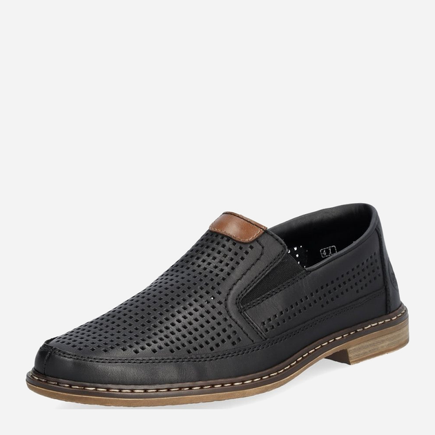 Loafersy męskie skórzane Rieker rie13459-00 44 Czarne (4061811395446) - obraz 2