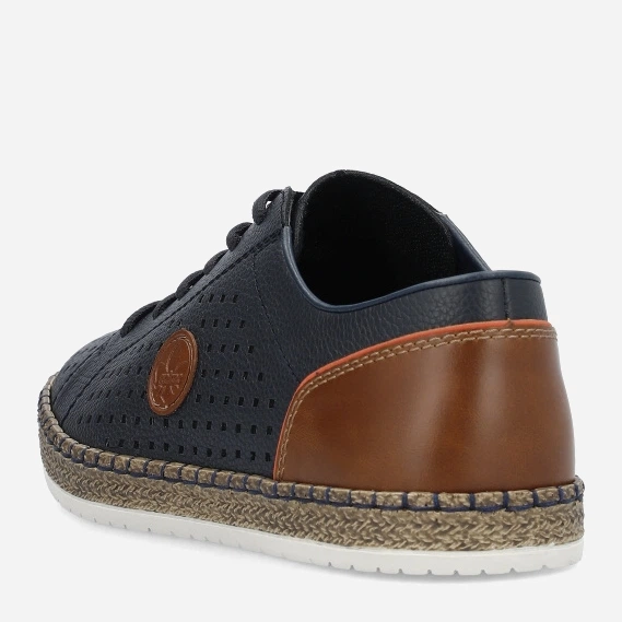 Sneakersy męskie do kostki skórzane Rieker rieb5213-15 43 Granatowe (4061811385881) - obraz 4