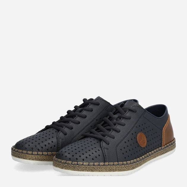 Sneakersy męskie do kostki skórzane Rieker rieb5213-15 46 Granatowe (4061811385911) - obraz 3