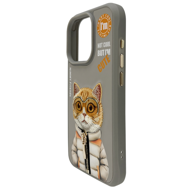 Чохол TPU+PC Nimmy 3D with Metal Buttons для iPhone 15 Колір Cat Grey - Фото 8 Чохол TPU+PC Nimmy 3D with Metal Buttons для iPhone 15 Колір Cat Grey - изображение 8
