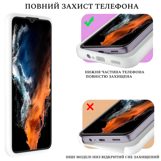 Чохол Silicone case Camera Protective Samsung A34 (09) білий White - зображення 4