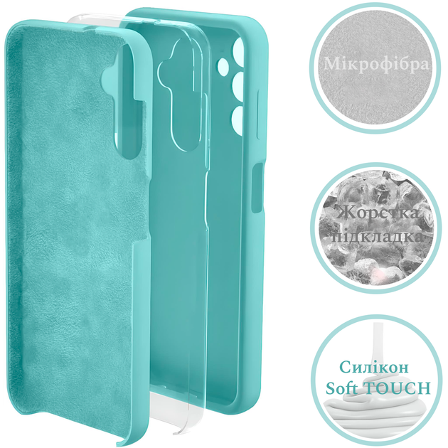 Чохол Silicone case Camera Protective для Samsung A71 (11) блакитний Lilac Cream - зображення 6