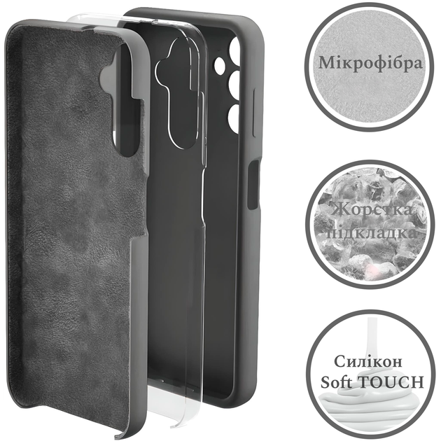 Чохол Silicone case Camera Protective для Samsung M33 (05) темно сірий Dark grey - зображення 5