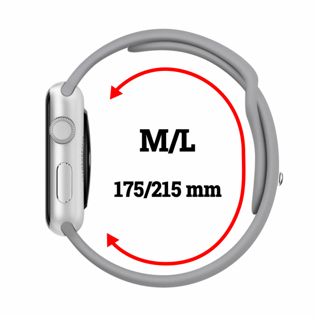 Силиконовый спортивный ремешок Fruct Sport Band для Apple Watch 38/40/41/42 mm (M/L) (17.5-21.5 см) Concrete - изображение 2