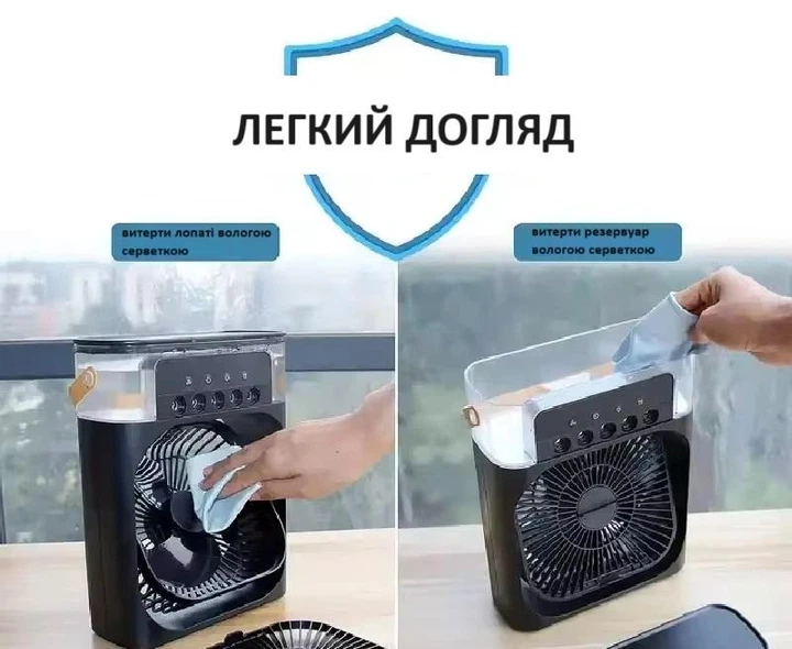 Портативный USB вентилятор с режимом увлажнения и охлаждения (зеленый) - изображение 5