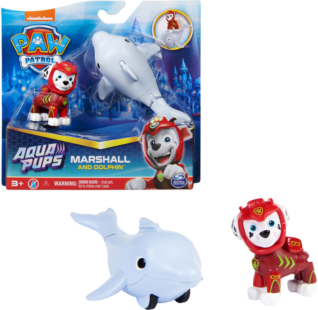 Zestaw Spin Master Paw Patrol Aqua Pups Marshalla z figurką delfina (0778988446775) - obraz 2