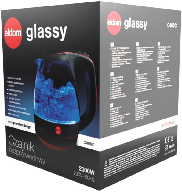 Czajnik elektryczny Eldom GLASSY C400 - obraz 4