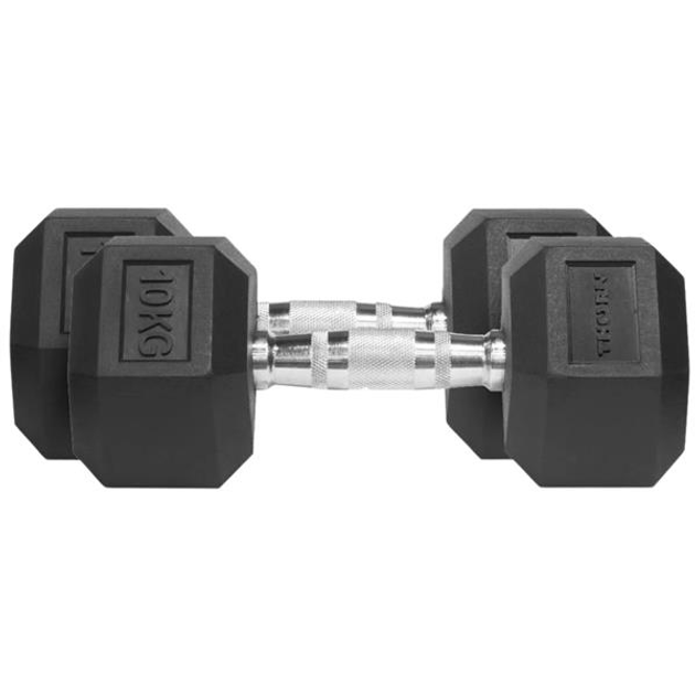 Zestaw hantli Thorn Fit Hex Rubber Dumbbell H1107 2 x 10 kg (5902701504052) - obraz 1