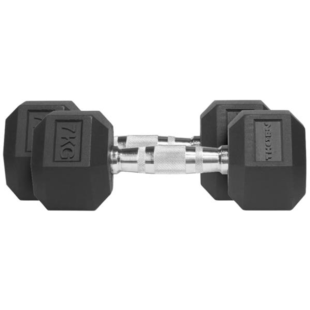 Zestaw hantli Thorn Fit Hex Rubber Dumbbell H1104 2 x 7 kg (5902701512217) - obraz 1