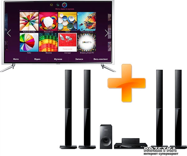 Телевизор Samsung UE-40F6800 + Домашний кинотеатр Samsung HT-E3550/RU ...