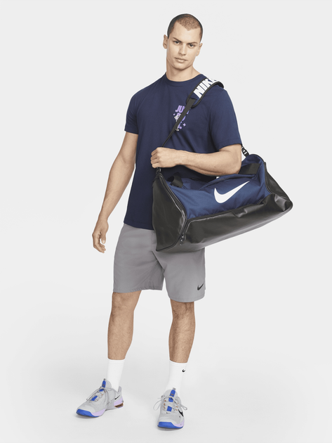 Спортивна сумка тканинна Nike BRSLA XS DUFF 9.5 DH7710-410 Темно-Синя/Чорна/Біла (0195244773404) - зображення 2