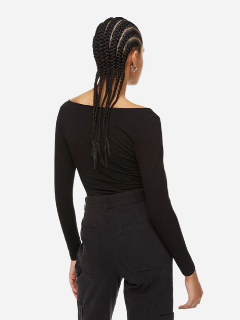 Боди-футболка женская H&M 1123802 M Черная (2000001526019) - Фото 2 Боди-футболка женская H&M 1123802 M Черная (2000001526019) - изображение 2
