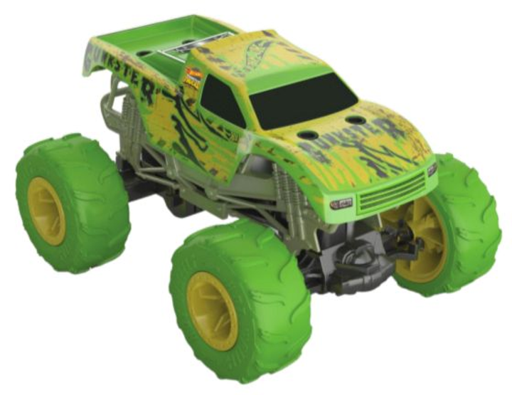 Pojazd zdalnie sterowany Hot Wheels Monster Trucks RC Gunkster świecący w ciemności 1:15 (194735195428) - obraz 1