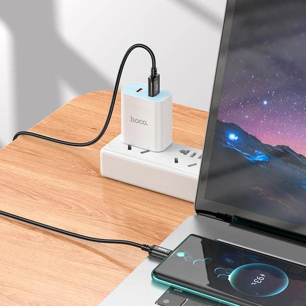 Кабель 3 метра HOCO USB - Type-C Radiance charging data cable X91 3а черный - Фото 5 Кабель 3 метра HOCO USB - Type-C Radiance charging data cable X91 3а черный - изображение 5