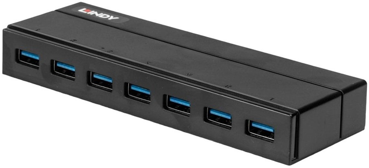 USB-hub Lindy 7 x USB 3.0 Black (43228) - obraz 3