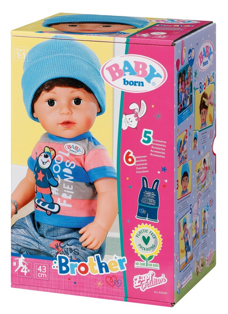 Лялька Zapf Creation Baby Born Older Brother з аксесуарами 43 см (4001167830369) - зображення 1