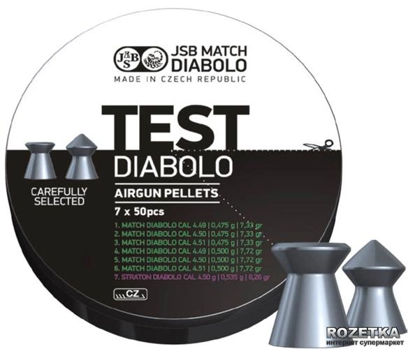 Свинцовые пули JSB Diabolo Test Exact 0.475 - 0.81 г 350 шт (002003-350) - изображение 1
