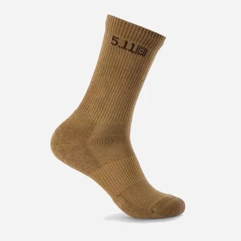 Набор мужских носков треккинговых высоких 5.11 Tactical Duty Ready Basic Crew Socks 10051-389 S 4 пары US Dark Coyote (888579736526) - изображение 4