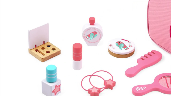 Косметичний набір Tooky Toy Wooden Pink Make-up 11 предметів (6972633370581) - зображення 2