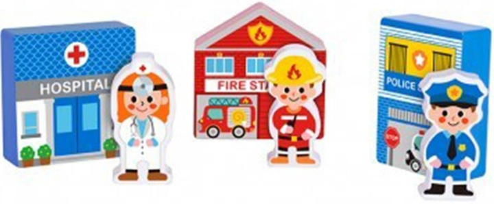 Zestaw do zabawy Tooky Toy Town Play in Wooden 21 elementow (6972633374381) - obraz 5