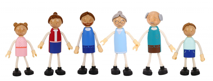 Zestaw do zabawy Tooky Toy Wooden Doll House z figurkami (6972633372264) - obraz 4
