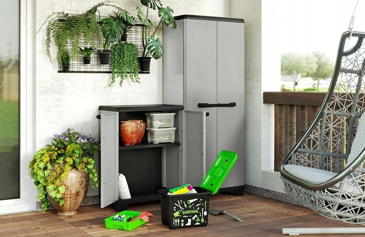 Шафа для зберігання Keter Kis Planet Cabinet сіра низька багатофункціональна господарська (246638) - изображение 2