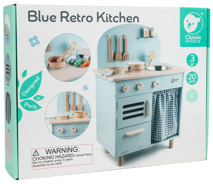 Кухня Classic World Wooden Toy Wooden Toy Kitchen Retro Блакитна