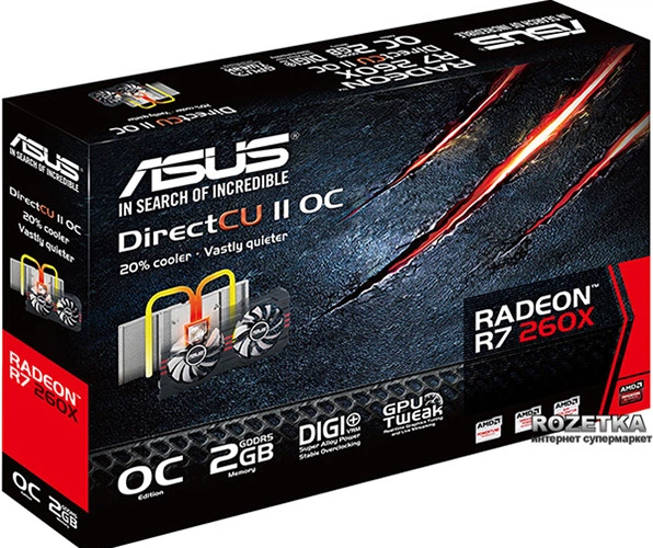 Видеокарта Asus PCI-Ex Radeon R7 260X DC II 2048MB GDDR5 (128bit) (1188 ...