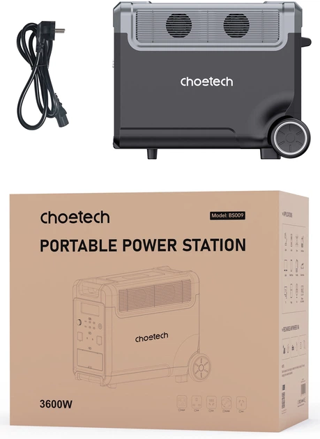 Зарядная станция CHOETECH BS009 / 3600 Вт / 3840 Вт⋅ч / LiFePO4 (BS009) - Фото 5 Зарядная станция CHOETECH BS009 / 3600 Вт / 3840 Вт⋅ч / LiFePO4 (BS009) - изображение 5