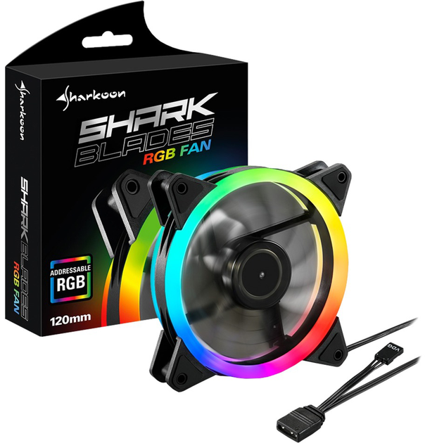 Wentylator Sharkoon SHARK Blades RGB Black (4044951026876) - obraz 2