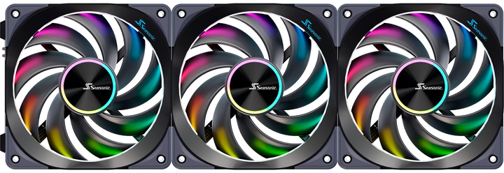 Вентилятор Seasonic MagFlow ARGB 3-Fan Kit 120 mm Black (MAGFLOW-ARGB-3) - изображение 1