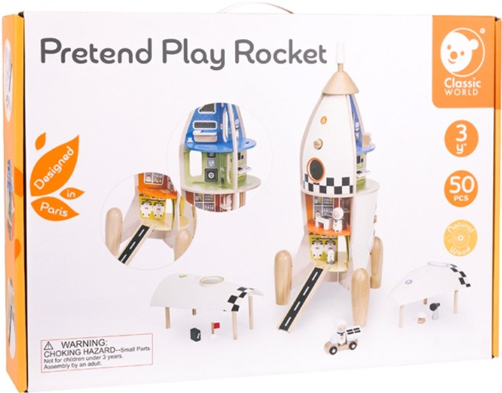 Rakieta Classic World Wooden Pretend Play Rocket (6923450552872) - obraz 1