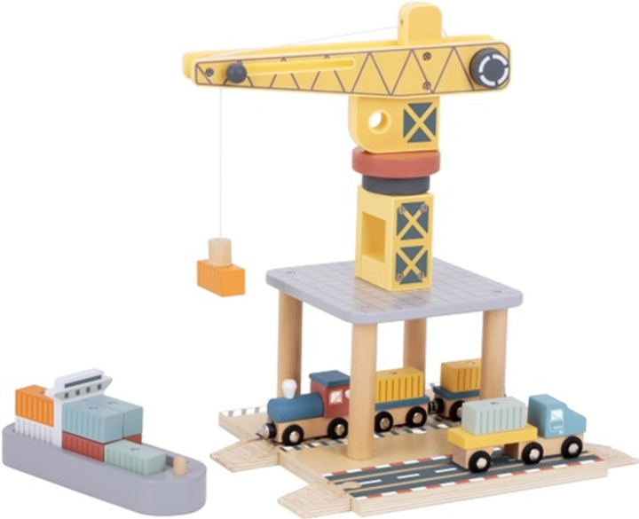 Zestaw do zabawy Tooky Toy Port Crane Cargo (6972633377825) - obraz 2