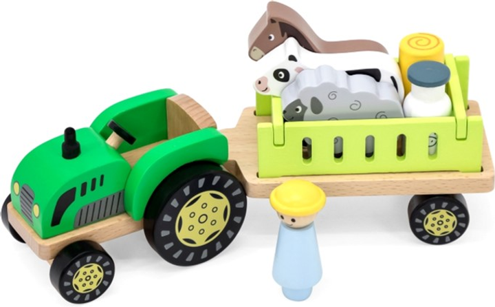 Drewniany traktor Viga Toys Farma Zwierzątka (6971608446801) - obraz 3