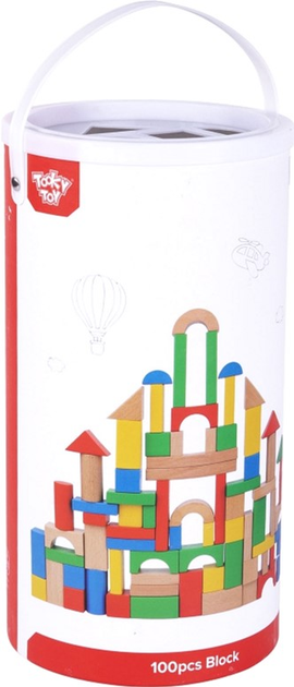 Конструктор Tooky Toy Montessori Дерев'яні Кольорові 100 деталей (6972633372561) - зображення 1