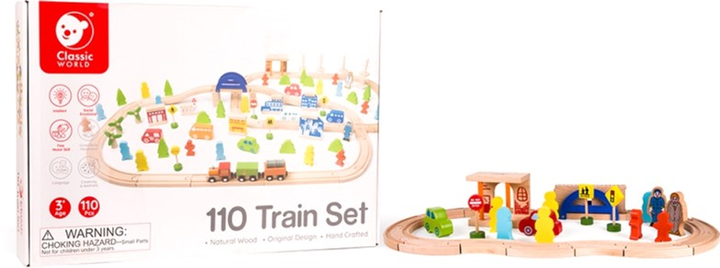 Ігровий набір Classic World Wooden Train 110 деталей (6927049002823) - зображення 2