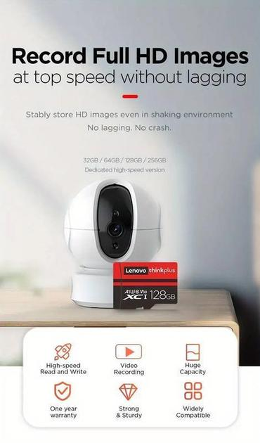 Карта пам'яті Lenovo microSDXC 128GB thinkPlus Class 10 U3 V30 A1 - изображение 2