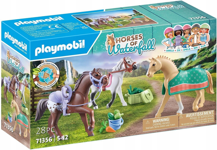 Zestaw zabawek Playmobil Horses of Waterfall 3 konie (4008789713568) - obraz 1