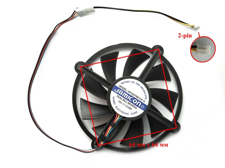 Вентилятор кулер для видеокарты Zotac 2-pin NF24076B1HK-R (R128015DM GA82B2H PLA08015D12HH) (№52.2) - изображение 2